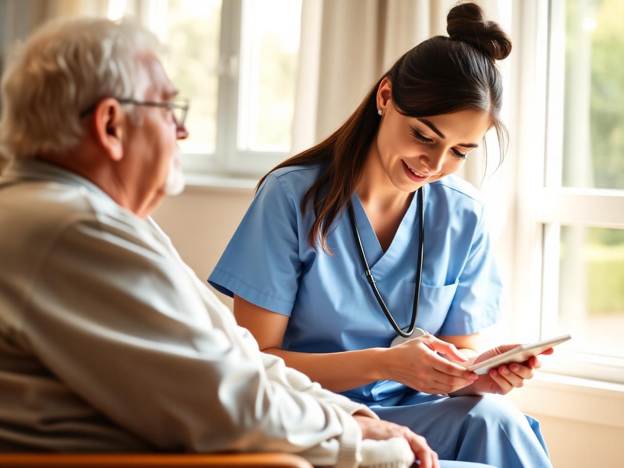 Carer with patient